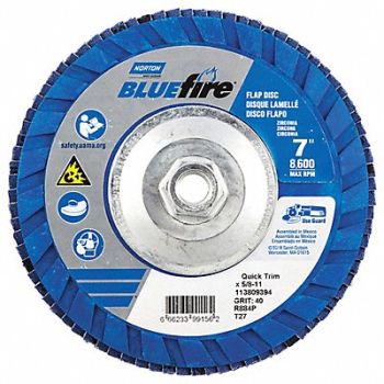 NORTON H5976 Fiber Disc 7 in Dia 5/8in Arbor P40 Grit, 23Z527