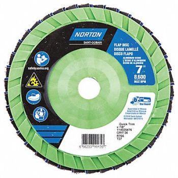 NORTON H5979 Fiber Disc 7 in Dia 7/8in Arbor P36 Grit, 23Z535