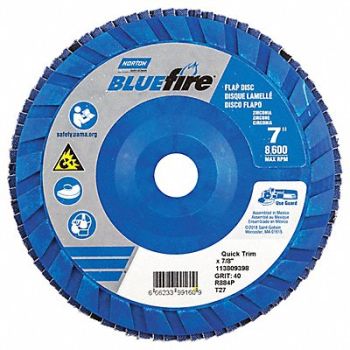 NORTON H5981 Flap Disc 7 In x 40 Grit 7/8, 23Z541