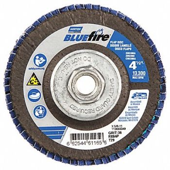 NORTON H7426 Fiber Disc 4 1/2 in Dia 5/8in Arbor, 23Z557