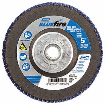 NORTON H7379 Fiber Disc 5 in Dia 5/8in Arbor P40 Grit, 23Z587