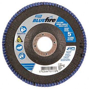 NORTON H7381 Fiber Disc 5 in Dia 7/8in Arbor P80 Grit, 23Z605