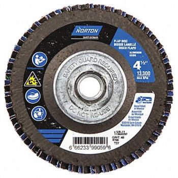 NORTON H5950 Fiber Disc 4 1/2 in Dia 5/8in Arbor, 23Z655