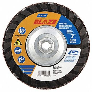 NORTON Fiber Disc 7 in Dia 5/8in Arbor 40 Grit, 23Z717