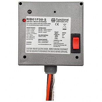 FUNCTIONAL DEVICES INC / RIB Enclosed Relay 30A DPST-N/O, 244V81
