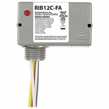 FUNCTIONAL DEVICES INC / RIB Enclsd Relay 10A SPDT 12VAC/DC Polarized, 244V93