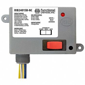 FUNCTIONAL DEVICES INC / RIB Enclosed Relay 20A SPST-N/C, 244W04