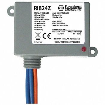 FUNCTIONAL DEVICES INC / RIB Enclosed Relay 30A SPST-N/O SPST-N/C, 244W20