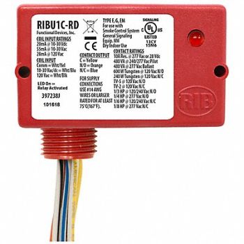 FUNCTIONAL DEVICES INC / RIB Enclsd Relay 10A SPDT 12VAC/DC Polarized, 244X96