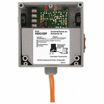 FUNCTIONAL DEVICES INC / RIB Enclsd 20A Rly/Current Switch Adjustable, 244Y19