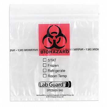 MEDEGEN MEDICAL PRODUCTS Specimen Transfer Bag 1.75 mil PK1000, 246A43