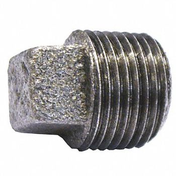 JONES STEPHENS Galvanized Square Head Plug 1/2 In, 248T60