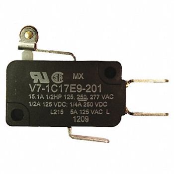 HONEYWELL Prmium Mini Swch 15A SPDT Shrt Rolr Levr, 24A260