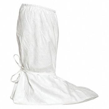DUPONT Boot Covers Serged White XL PK100, 24AF66