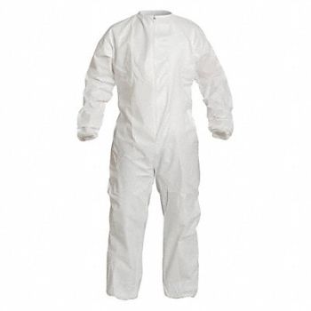 DUPONT Collared Coveralls White XL Elastic PK25, 24AF94