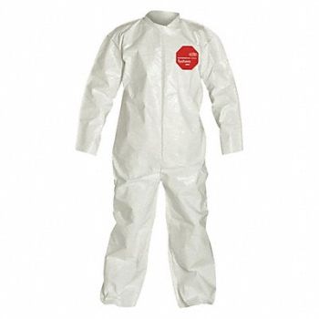 DUPONT Hooded Coverall Open White 6XL PK12, 29EW60