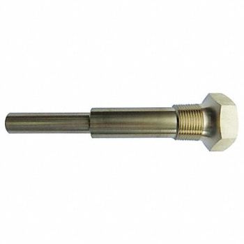 GRAINGER APPROVED Industrial Thermowell Brass 1-1/4-18, 24C456