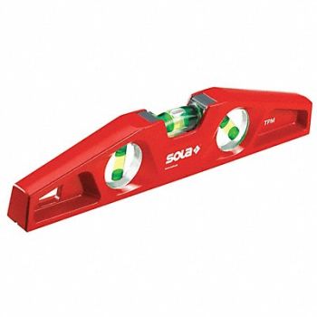 SOLA Torpedo Level Alum 10 In Magnetic Red, 24D650