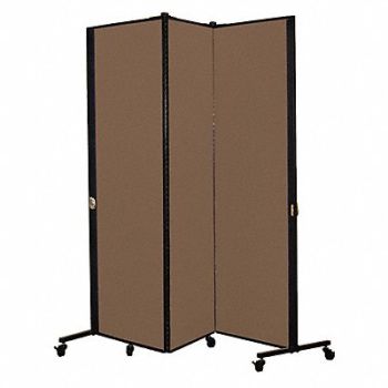 SCREENFLEX Portable Room Divider 5Ft 9In W Walnut, 24EM45