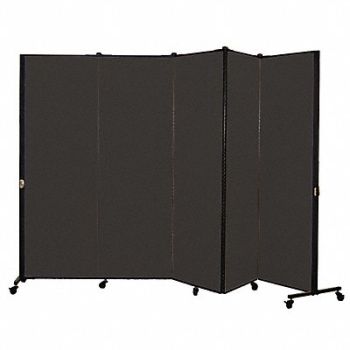 SCREENFLEX Portable Room Divider 9Ft 5In W Black, 24EM56