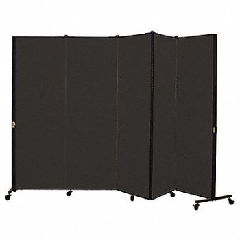 SCREENFLEX Portable Room Divider 9Ft 5In W Coal, 24EM62