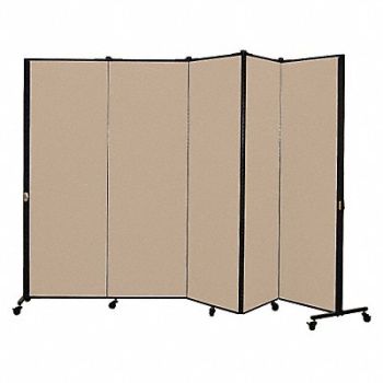 SCREENFLEX Portable Room Divider 9Ft 5In W Sndlwood, 24EM63