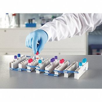 HEATHROW SCIENTIFIC Rack Polypropylene White/Blue, 24EN13