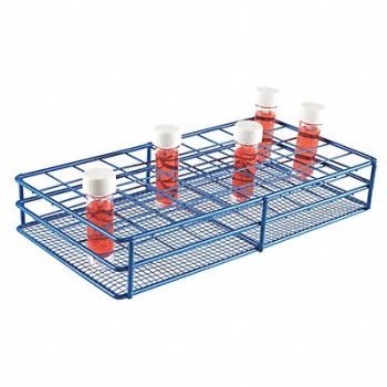 HEATHROW SCIENTIFIC Test Tube Rack Epoxy-Coated Steel Blue, 24EN38