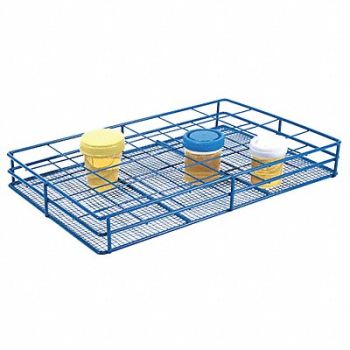 HEATHROW SCIENTIFIC Test Tube Rack Epoxy-Coated Steel Blue, 24EN41