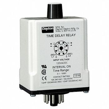 DAYTON H7821 Time Delay Relay 240VAC 10A DPDT 3 sec., 24EN79