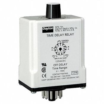 DAYTON H7825 Time Delay Relay 240VAC 10A DPDT 9 sec., 24EN97
