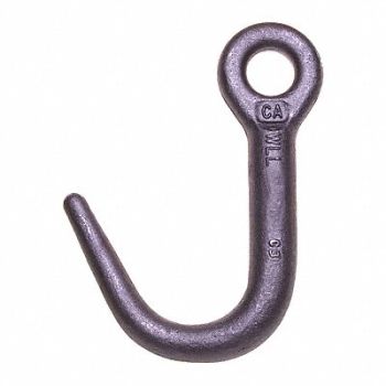 CAMPBELL J-Style Hook 2250lb Break Strength Steel, 24F768