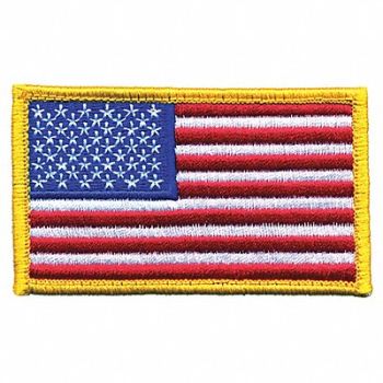 HEROS PRIDE Embroidered Patch U.S. Flag Medium Gold, 24GR18
