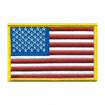 HEROS PRIDE Embroidered Patch U.S. Flag Medium Gold, 24GR19