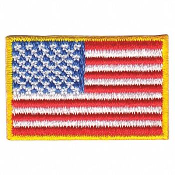 HEROS PRIDE Embroidered Patch U.S. Flag Medium Gold, 24GR21