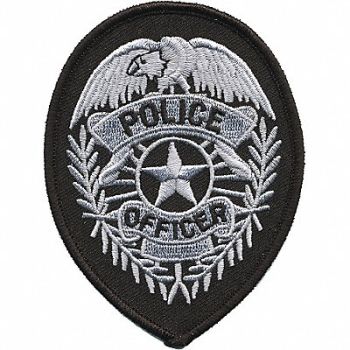 HEROS PRIDE Embrdrd Patch Police Officer Slvr/Blck, 24GR30