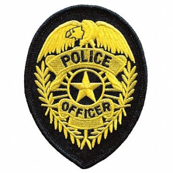 HEROS PRIDE Embrdrd Patch Police Officer Gold/Blck, 24GR31