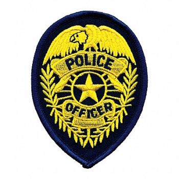 HEROS PRIDE Embrdrd Patch Police Off Gold/Drk Navy, 24GR32