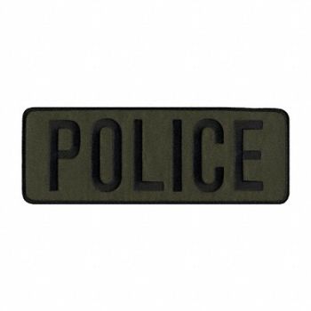 HEROS PRIDE Embrdrd Patch Police Blck on Olive Drab, 24GR34