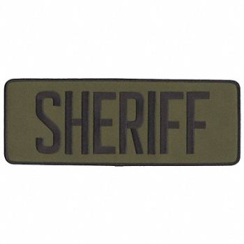 HEROS PRIDE Embrdrd Patch Sheriff Blck on Olive Drab, 24GR35