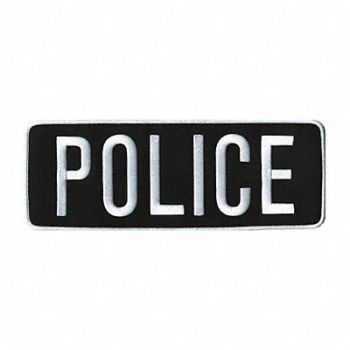 HEROS PRIDE Embroidered Patch Police White on Black, 24GR36