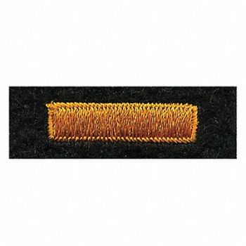 HEROS PRIDE Embrdrd Patch Bar Drk Gold on Blck Felt, 24GR51
