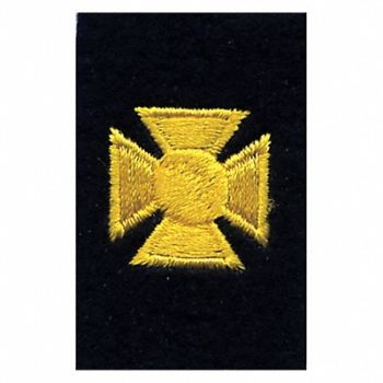 HEROS PRIDE Embrdrd Patch 1 Cross Med Gold/Blck Felt, 24GR52