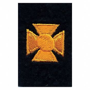 HEROS PRIDE Embrdrd Patch 1 Cross Drk Gold/Blck Felt, 24GR53