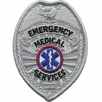 HEROS PRIDE Embrdrd Patch Emergency Medical Srv Slvr, 24GR57