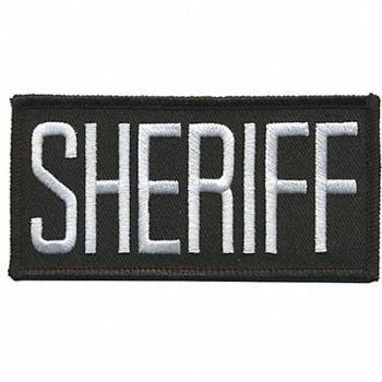 HEROS PRIDE Embroidered Patch Sheriff White on Black, 24GR60