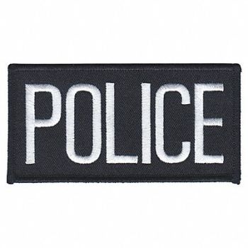 HEROS PRIDE Embroidered Patch Police White on Black, 24GR61
