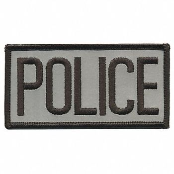 HEROS PRIDE Embrdrd Patch Police Blck on Ref Grey, 24GR83