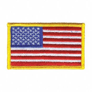 HEROS PRIDE Embroidered Patch U.S. Flag Medium Gold, 24GR84
