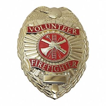 HEROS PRIDE Metal Badge Volunteer Firefighter - Oval, 24GT15